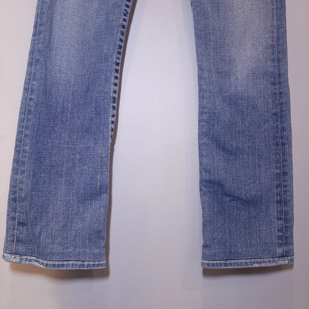 True Religion Johnny Slim Straight Jeans Distressed Mid Rise Blue Denim Size 29 - Picture 4 of 15